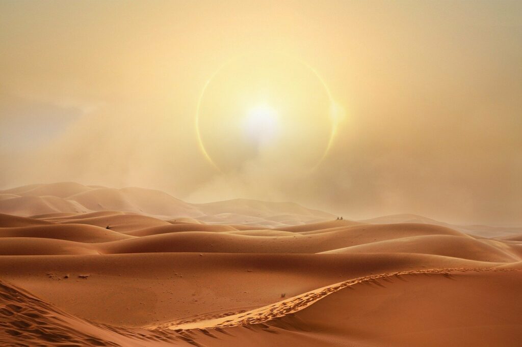 desert, dunes, sandstorm