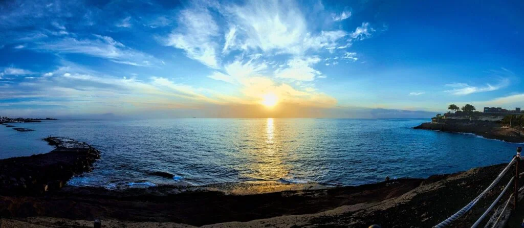 sunset, water, tenerife
