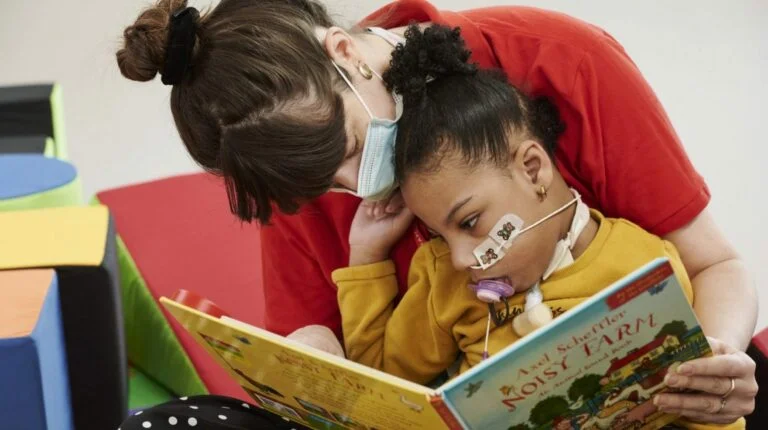 Image of a career and young child at Noah's Ark Children Hospice