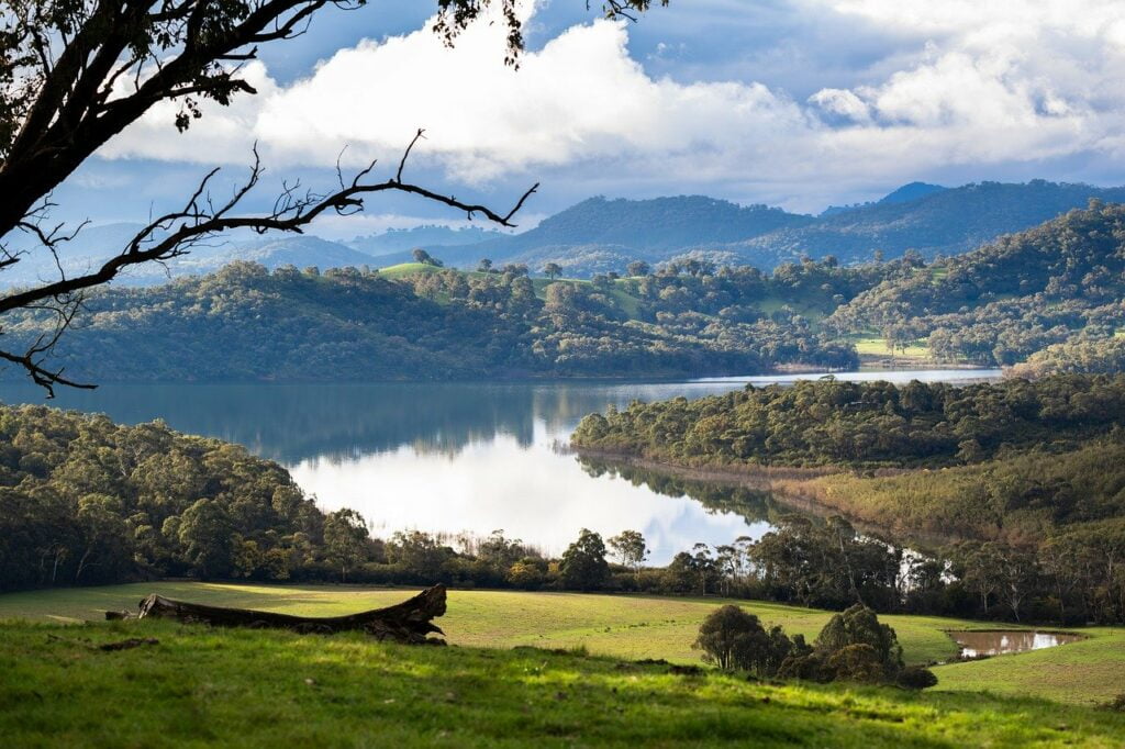 lake, countryside, australia