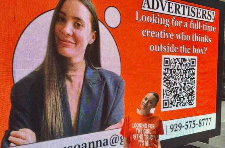 Anna Tretiakova’s creative self-marketing turns job seeking into bold storytelling, blending courage and authenticity in the competitive advertising arena