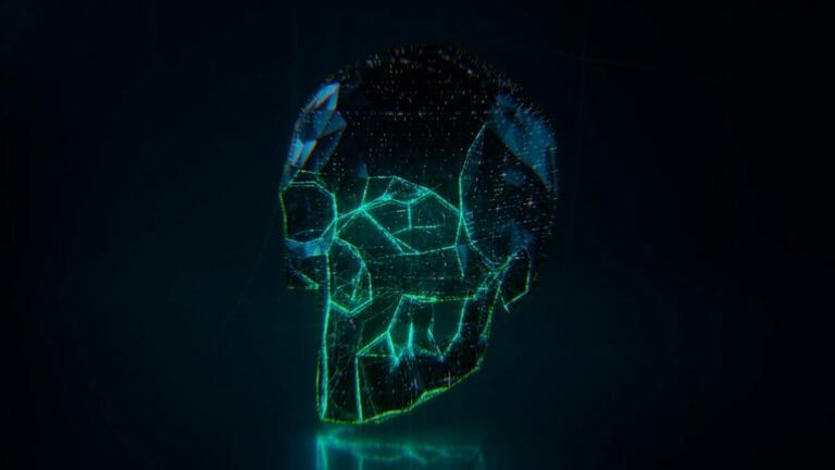 A glowing object with a black background